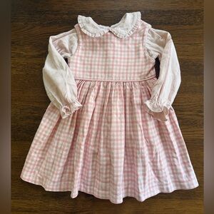 Hannah Kate Pink Gingham Flannel Dress & Blouse size 4